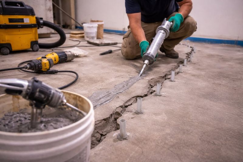 Cracked Basement Floor Repair in Yorba Linda, CA