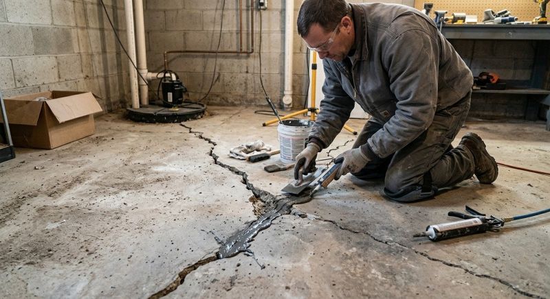 Cracked Basement Floor Repair in Yorba Linda, CA